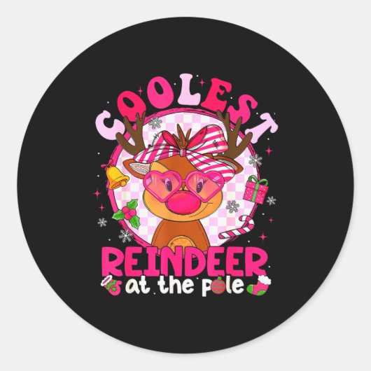 Christmas Matching Family Cutest Reindeer At The L Runder Aufkleber (Vorderseite)