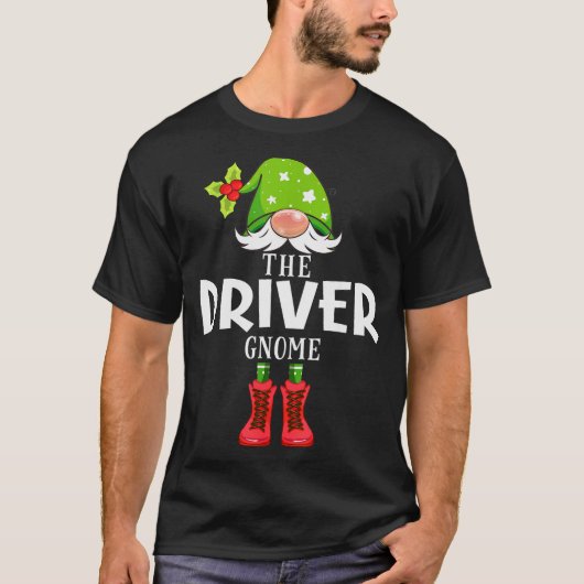 Christmas Matching Family The Driver Gnome T-Shirt (Vorderseite)