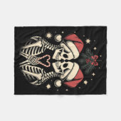 Christmas Matching Gothic Couple Dark Humor Skelet Fleecedecke (Vorderseite (Horizontal))