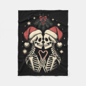 Christmas Matching Gothic Couple Dark Humor Skelet Fleecedecke (Vorderseite)