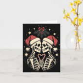 Christmas Matching Gothic Couple Dark Humor Skelet Karte (Gelbe Blume)