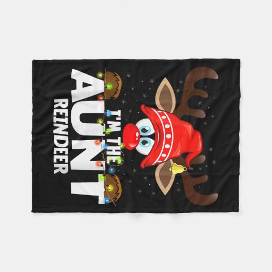 Christmas Matching I'm The Aunt Reindeer  Fleecedecke (Vorderseite (Horizontal))