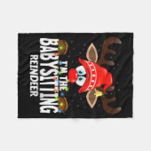 Christmas Matching I'm The Babysitting Reindeer Fleecedecke (Vorderseite (Horizontal))