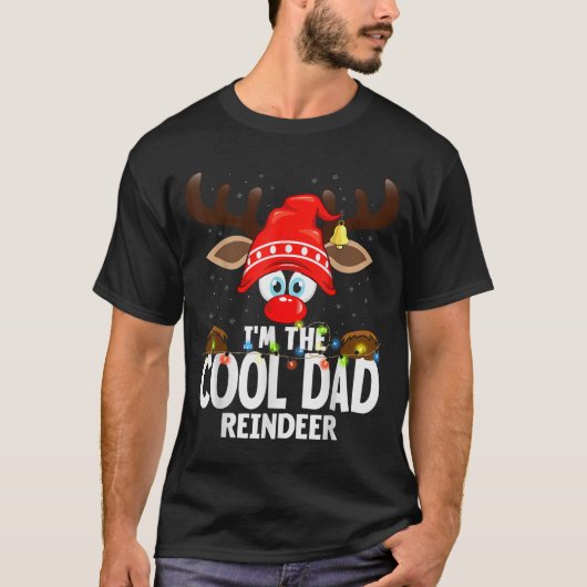 Christmas Matching I'm The Cool Dad Reindeer T-Shirt (Vorderseite)