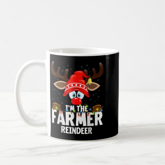 Christmas Matching I'm The Farmer Reindeer Kaffeetasse (Links)