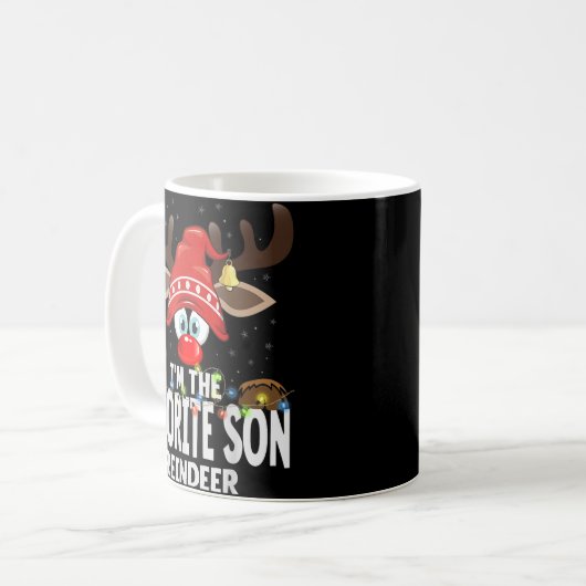 Christmas Matching I'm The Favorite Son Reindeer Kaffeetasse (Vorderseite Links)