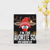 Christmas Matching I'm The Favorite Son Reindeer Karte (Gelbe Blume)