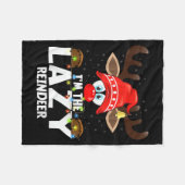 Christmas Matching I'm The Lazy Reindeer  Fleecedecke (Vorderseite (Horizontal))