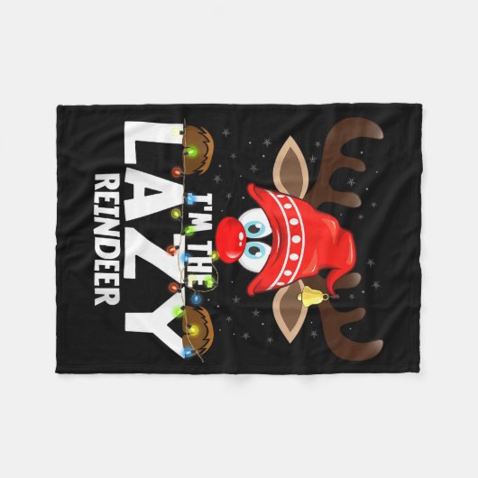 Christmas Matching I'm The Lazy Reindeer Fleecedecke (Vorderseite (Horizontal))