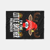 Christmas Matching I'm The Little Brother Reindeer Fleecedecke (Vorderseite (Horizontal))