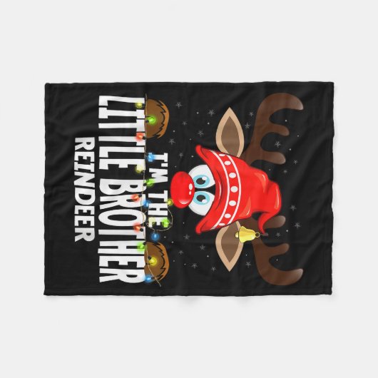 Christmas Matching I'm The Little Brother Reindeer Fleecedecke (Vorderseite (Horizontal))