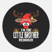 Christmas Matching I'm The Little Brother Reindeer Runder Aufkleber (Vorderseite)