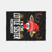 Christmas Matching I'm The Little Sister Reindeer Fleecedecke (Vorderseite (Horizontal))