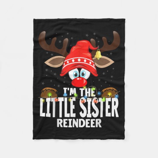 Christmas Matching I'm The Little Sister Reindeer Fleecedecke (Vorderseite)