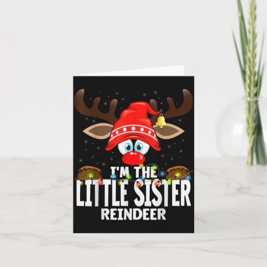 Christmas Matching I'm The Little Sister Reindeer Karte (Vorderseite)