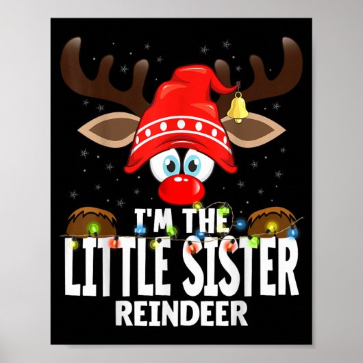Christmas Matching I'm The Little Sister Reindeer Poster (Vorne)