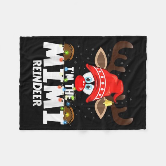 Christmas Matching I'm The Mimi Reindeer Fleecedecke (Vorderseite (Horizontal))