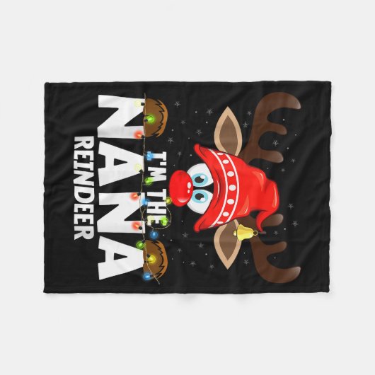 Christmas Matching I'm The Nana Reindeer Fleecedecke (Vorderseite (Horizontal))
