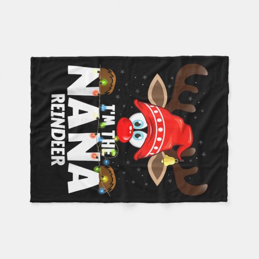 Christmas Matching I'm The Nana Reindeer Fleecedecke (Vorderseite (Horizontal))