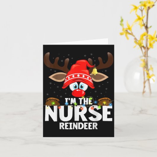 Christmas Matching I'm The Nurse Reindeer Karte (Gelbe Blume)