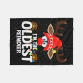 Christmas Matching I'm The Oldest Reindeer Fleecedecke (Vorderseite (Horizontal))