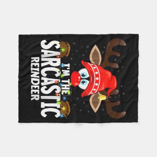 Christmas Matching I'm The Sarcastic Reindeer Fleecedecke (Vorderseite (Horizontal))
