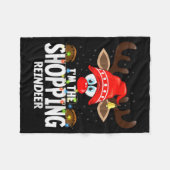 Christmas Matching I'm The Shopng Reindeer  Fleecedecke (Vorderseite (Horizontal))