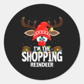 Christmas Matching I'm The Shopng Reindeer Runder Aufkleber (Vorderseite)