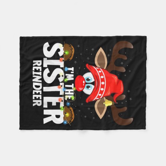 Christmas Matching I'm The Sister Reindeer Fleecedecke (Vorderseite (Horizontal))