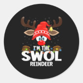 Christmas Matching I'm The Swol Reindeer Runder Aufkleber (Vorderseite)