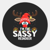 Christmas Matching I'm The Sy Reindeer Runder Aufkleber (Vorderseite)