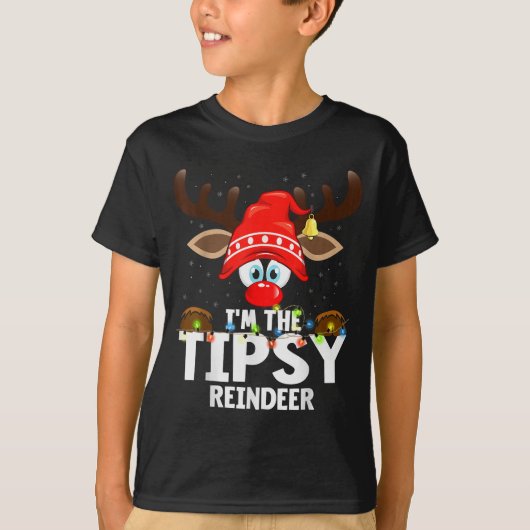 Christmas Matching I'm The Tipsy Reindeer T-Shirt (Vorderseite)