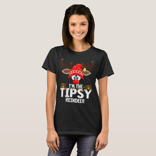 Christmas Matching I'm The Tipsy Reindeer  T-Shirt (Vorne ganz)