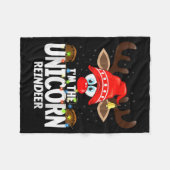 Christmas Matching I'm The Unicorn Reindeer Fleecedecke (Vorderseite (Horizontal))