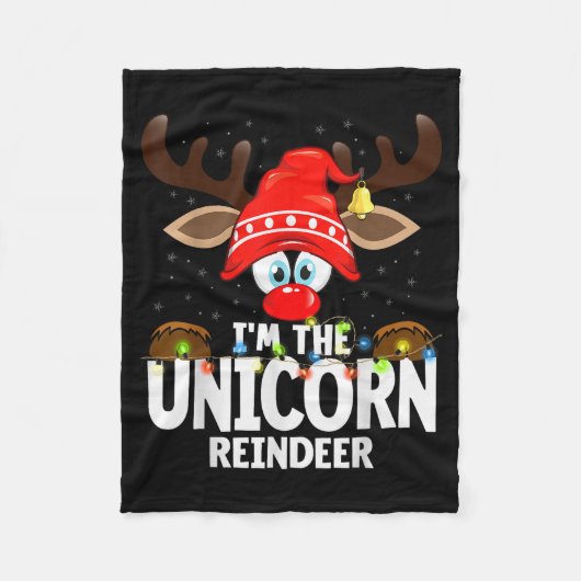 Christmas Matching I'm The Unicorn Reindeer Fleecedecke (Vorderseite)