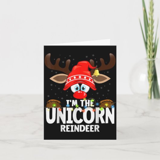 Christmas Matching I'm The Unicorn Reindeer Karte (Vorderseite)
