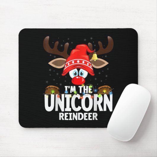Christmas Matching I'm The Unicorn Reindeer  Mousepad (Mit Mouse)