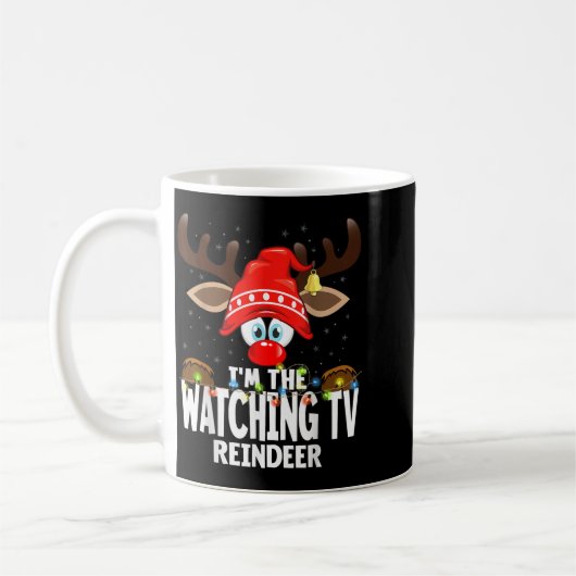 Christmas Matching I'm The Watching Tv Reindeer Kaffeetasse (Links)