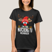 Christmas Matching I'm The Watching Tv Reindeer T-Shirt (Vorderseite)