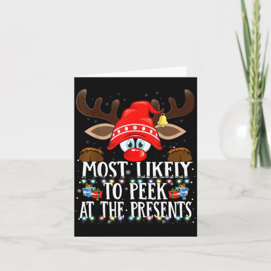 Christmas Matching Most Likely To Peek All The Pjs Karte (Vorderseite)