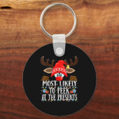 Christmas Matching Most Likely To Peek All The Pjs Schlüsselanhänger (Vorderseite)