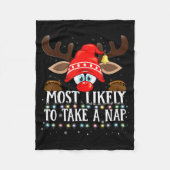 Christmas Matching Most Likely To Take A Nap Pjs  Fleecedecke (Vorderseite)