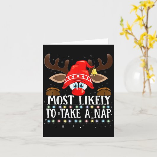 Christmas Matching Most Likely To Take A Nap Pjs Karte (Gelbe Blume)