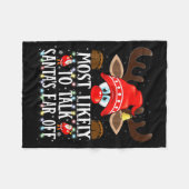 Christmas Matching Most Likely To Talk Santa's Ear Fleecedecke (Vorderseite (Horizontal))