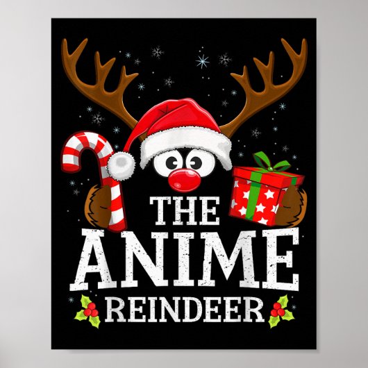 Christmas Matching The Anime Reindeer Family  Poster (Vorne)