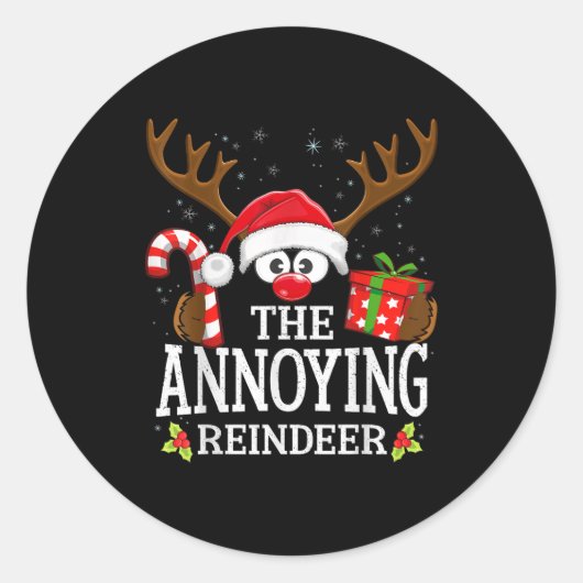 Christmas Matching The Annoying Reindeer Family Runder Aufkleber (Vorderseite)