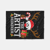 Christmas Matching The Artist Reindeer Family Fleecedecke (Vorderseite (Horizontal))