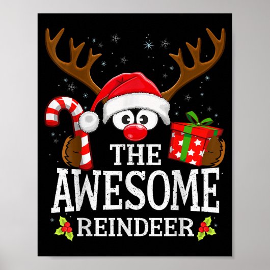 Christmas Matching The Awesome Reindeer Family Poster (Vorne)