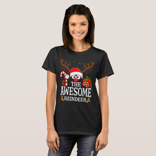 Christmas Matching The Awesome Reindeer Family T-Shirt (Vorne ganz)