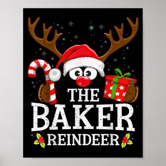 Christmas Matching The Baker Reindeer Family Poster (Vorne)
